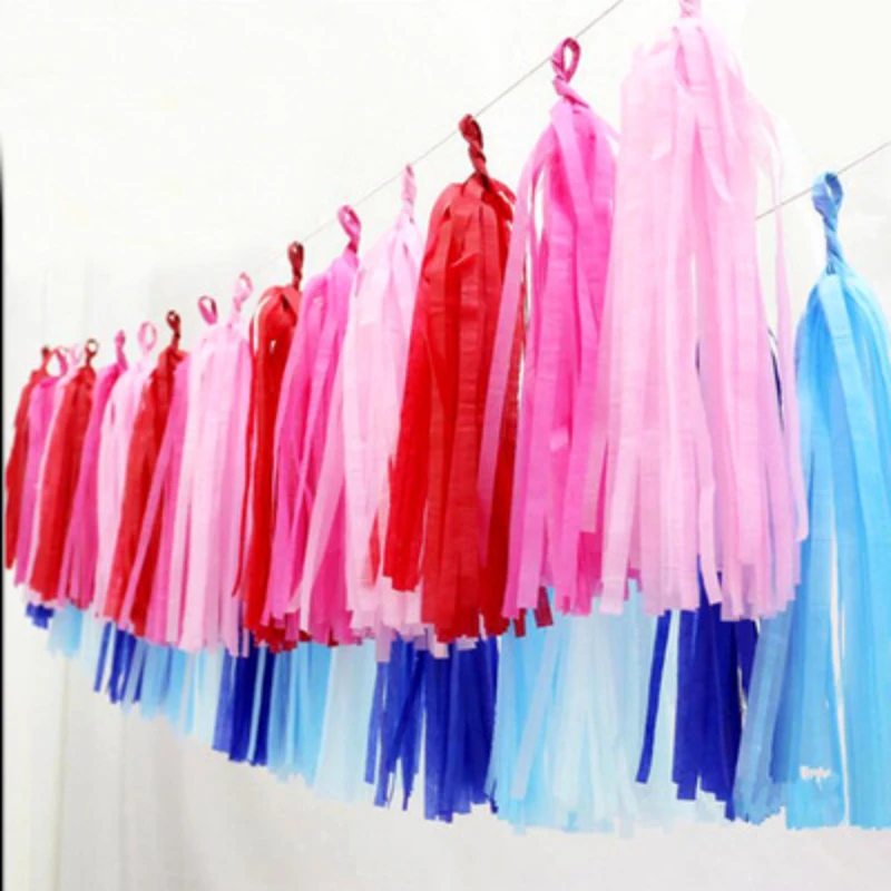 1000pcs/lot Tissue Paper Tassel DIY Party Garland for Baby Shower Decoration Bridal Shower Wedding Bunting Pom Pom