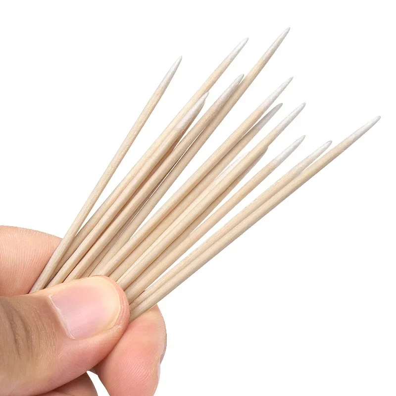 300/500/1000pcs 10cm Removing Tools for Wood Sticks Cleaning Eyelashes Nose Ears Glue Women Makeup Cotton Cotton Swab Buds Tip