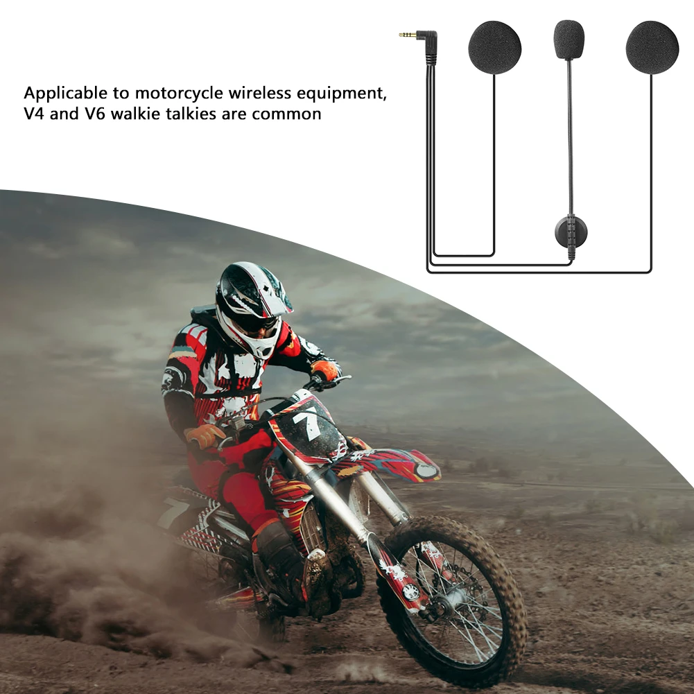 Motorcycle Intercom Earphone Motorcycle Intercom Headset Bluetooth-Compatible BT Speaker Plug Earphone for V4 V6 Headset