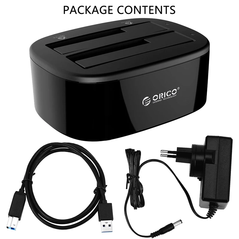 ORICO 6228US3 3,5-дюймовый двойной отсек USB 3.0 для Sata Hdd Ssd Чехол Док-станция Жесткий диск Инструмент Бесплатный дубликатор 16 ТБ для ПК (вилка европейского стандарта)