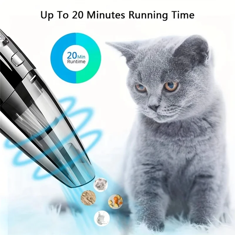 

YCOC-Rechargeable Handheld Vacuum Cleaner-Ideal For Car, Home & Pet Hair, Powerful Cyclone Suction, Quick Charge
