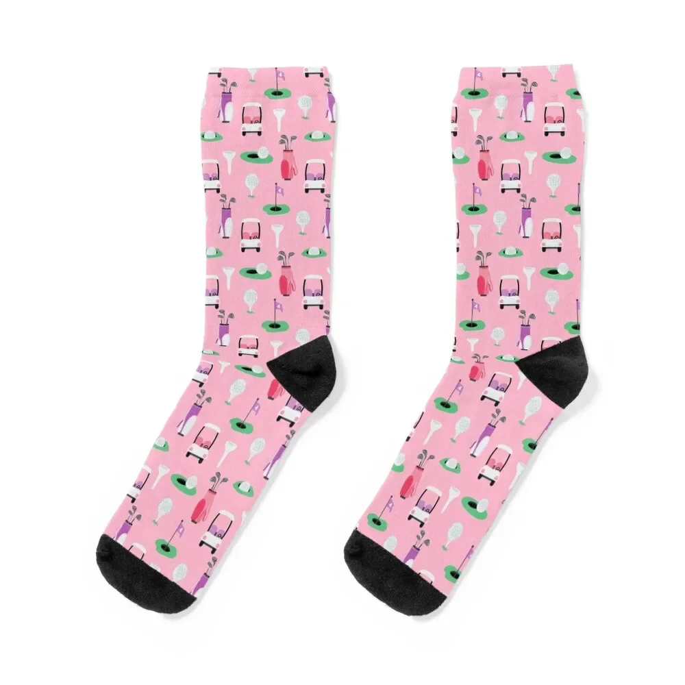 On the Golf Course On Pink Socks christmass gift Toe sports new year Socks Men Women's