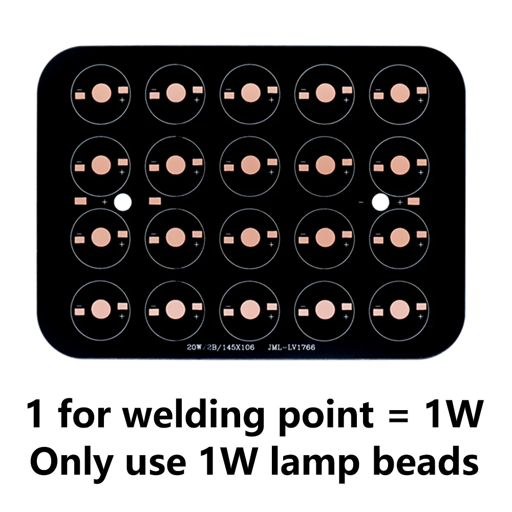 Placa de Base de Alumínio LED, Placa PCB, Kit Substrato, 1W, 12W, 18W, 20W, 24W, 30W, 50W, para Holofote