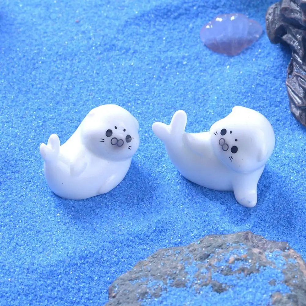 Mini Sea Lion Ocean Series Sea Lion Micro Landscape Decorative Mini Sea Lion Figurine Resin Marine Animal Ornaments Fairy Garden