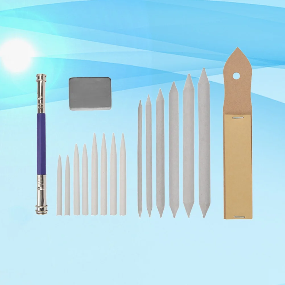 مجموعة أدوات رسم فنية لمزج الورق الاحترافي لتظليل أقلام الرصاص والفحم باستيل مع مبراة كتلة الصنفرة #2