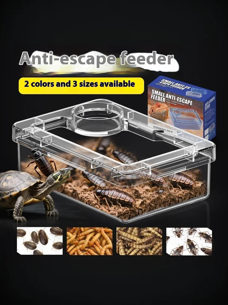 【E】Pet Reptile Lizard Turtle Transparent Feeder Anti-Flucht-Futternapf Wurm Live Container Reptile Pet Bowls Feeder Pet Supplies – Detail 7