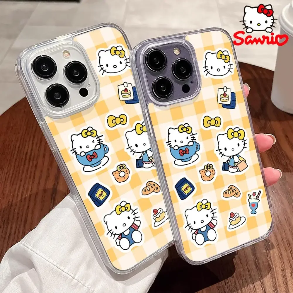 Sanrio Phone Shell Fall Prevention Iphone 16/15/14/13/12/11 Girl Phone Case Kitty Cat Fashion Accessory Hellokitty 2025 New