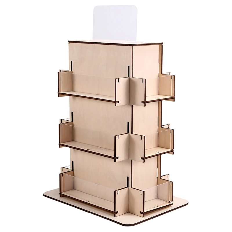 NEW-Rotating Display Stand,Rotating Sticker Display Stand,Wooden Greeting Card Display Stand,Retail Craft Display Cabinets