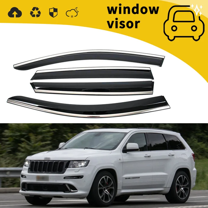 Suitable for 10 models of Jeep Grand Cherokee door rain shield, window rain eyebrow modification decoration