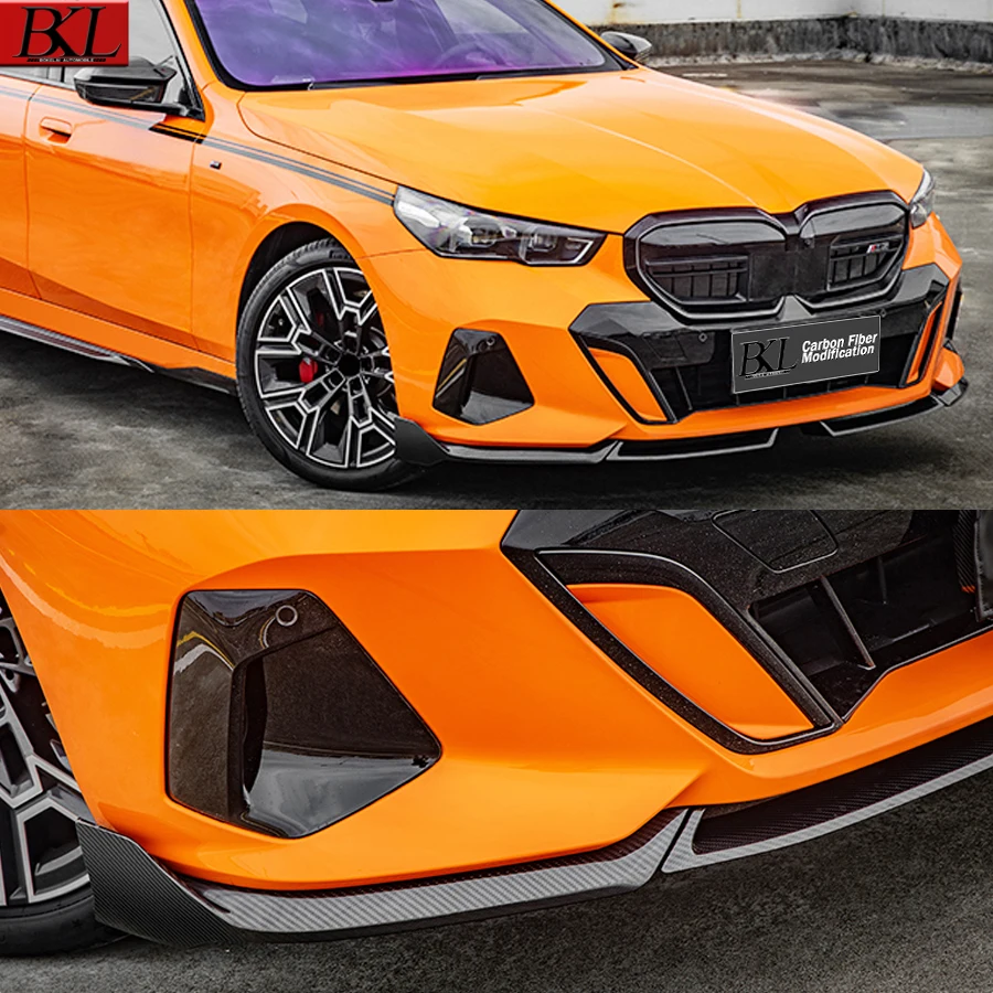 For BMW 5 Series G60 G68 2024-in i5 MP style Dry carbon fiber front lip chin modified front spoiler modified upgrade kit