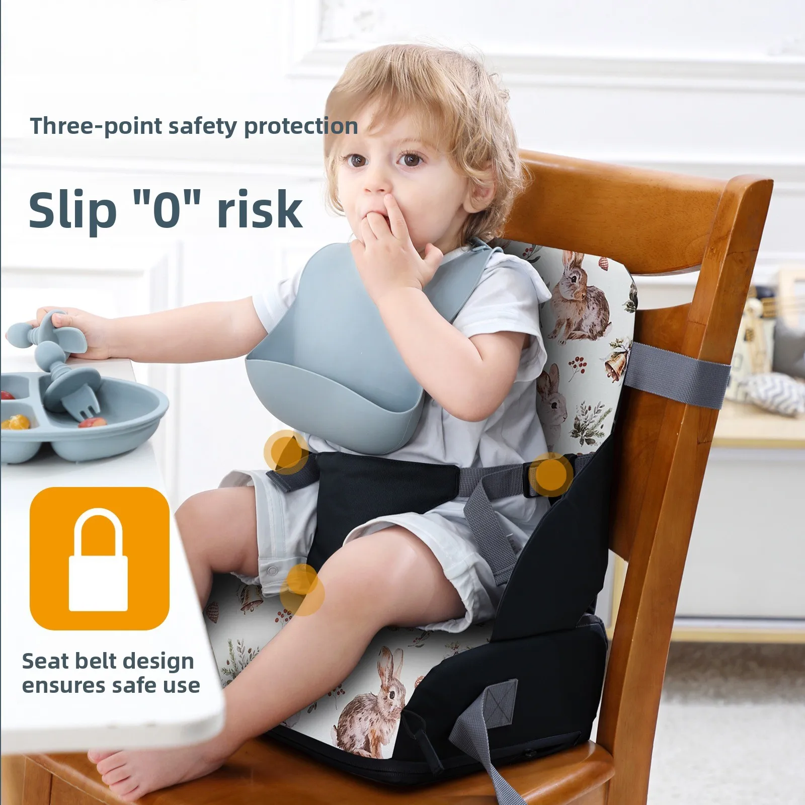 Baby Dining Chair Portable Children's Seat Height Increase Cushion and Mealtime Height-increasing Children's High Chair Cushion