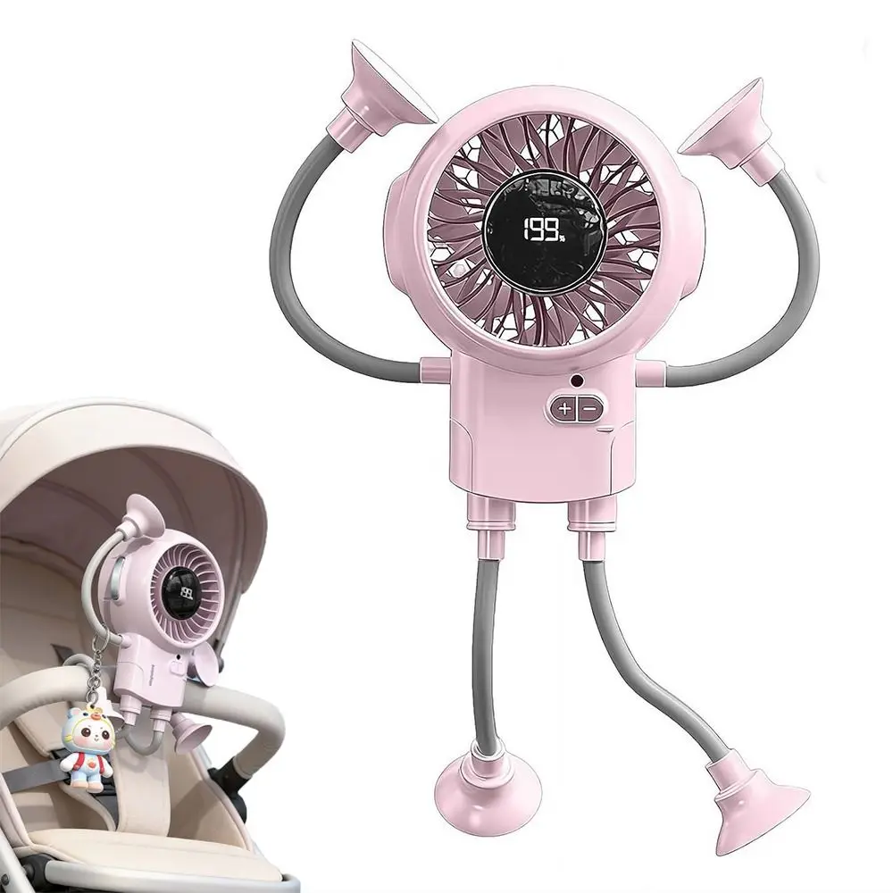 

with 3 Speeds Portable Robot Fan Strong Airflow Rechargeable Battery Man Personal Table Fan Multi-function Small Fans