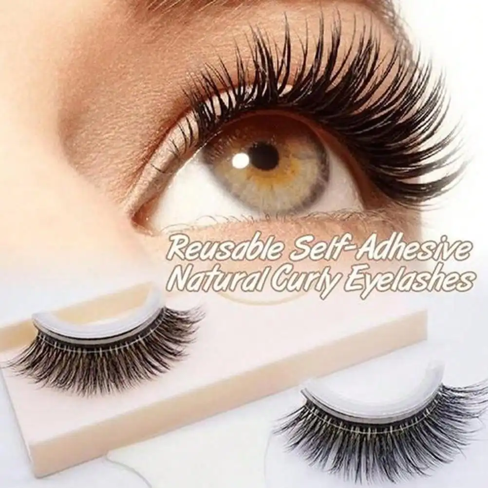 

Self-Adhesive Wispy Cat Eye Lashes – D-Curl, Reusable, No Glue Needed