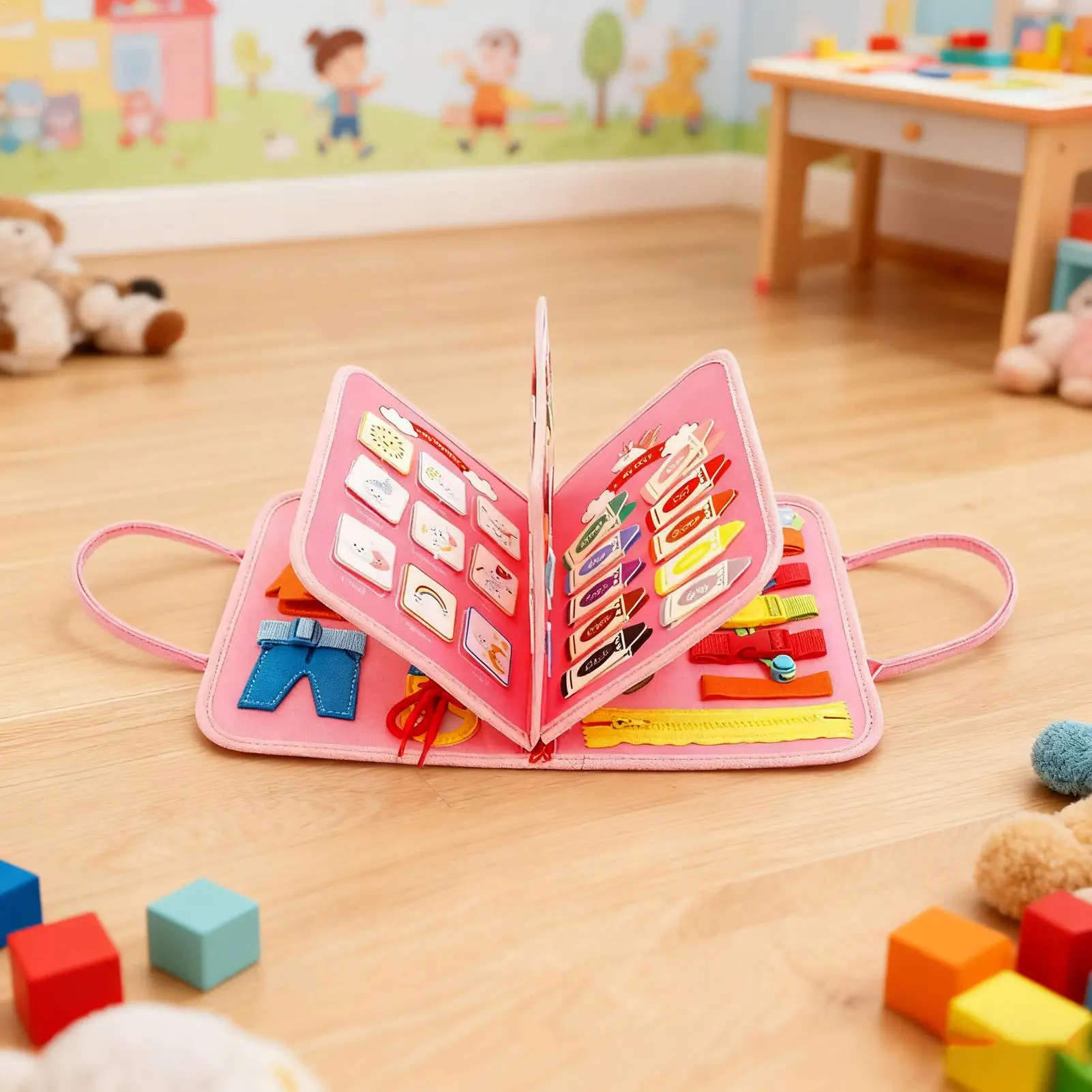 Activity Board Felt Educational Activities Learning Board For Boys Girls Ages 3-8 Travel Car Airplane Classroom Preschool Home