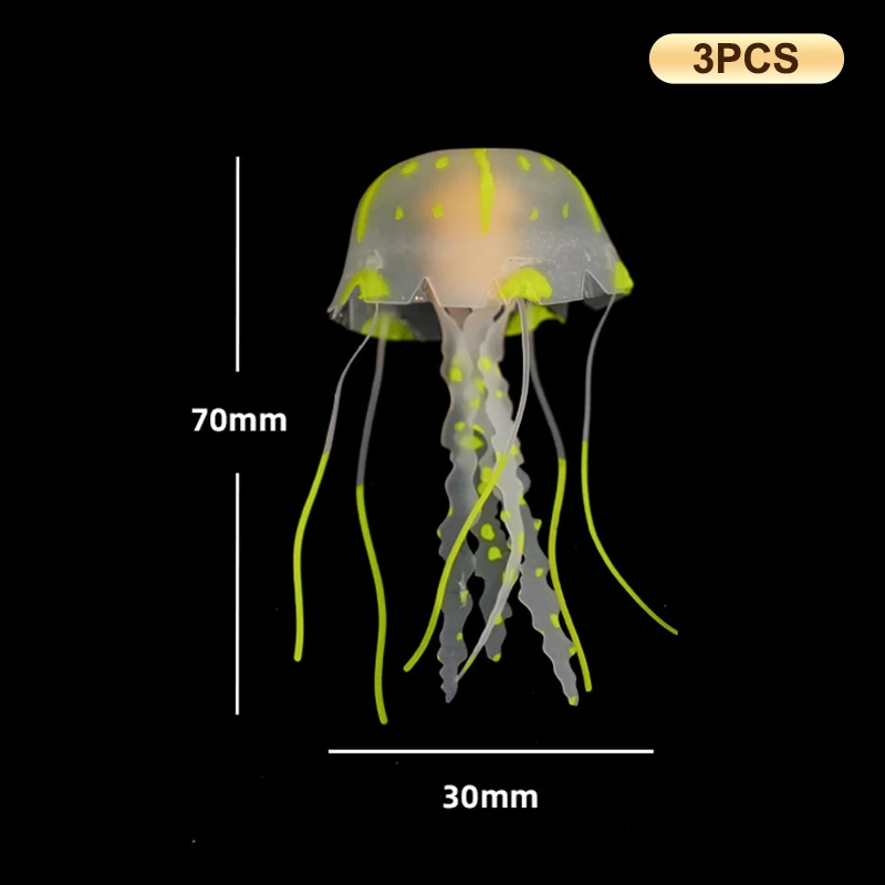 6 Meduse Artificiali In Silicone Per Acquario &ndash; 15x15 Cm, Colorate (Rosso, Giallo, Verde, Blu, Arancione, Viola), Con Ventosa