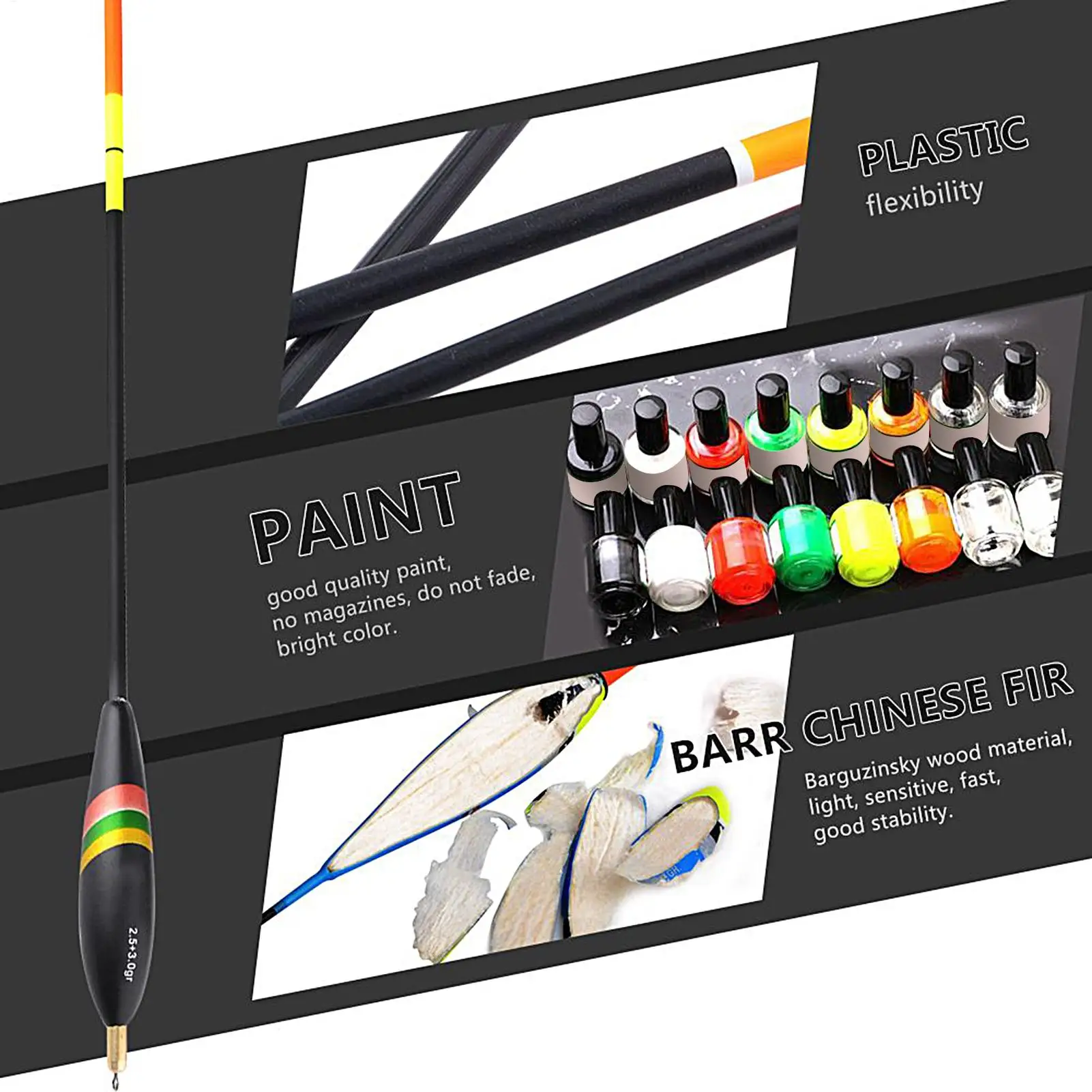 

Bobbers For Fishing Fluorescent Tail Tip Trout Floats Bobbers 5 Pieces Angling Buoy Equipment For Crappie Trout Panfish Walleyes