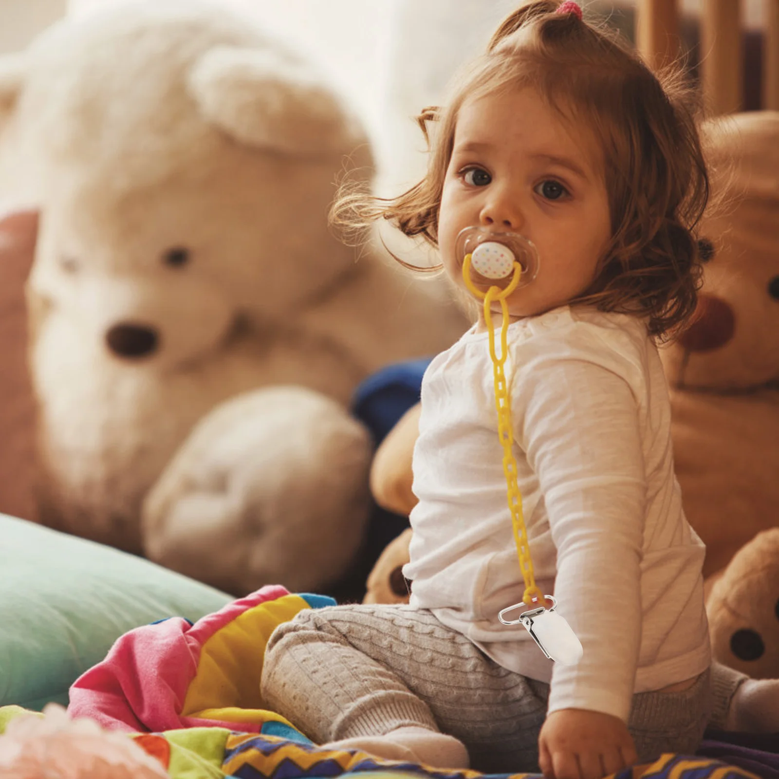 

10Pcs Pacifier Clips Durable Suspender Clips for Clothes Strollers Teething Clip DIY Nursing Accessories Secure