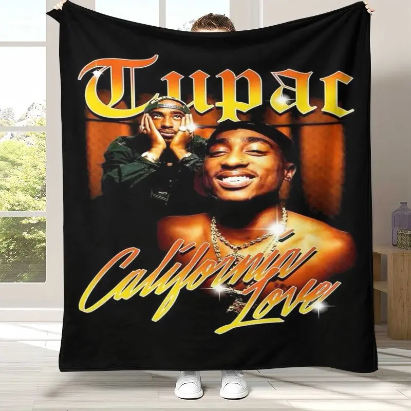 Tupac 2Pac Thug Life West Coast Rap Legend Flannel Blanket,Cozy Warm Throw Blanket for Bed,Sofa,Living Room,Picnic,Camping,Gift
