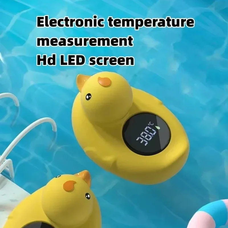 Little Yellow Duck Thermometer Baby Bathtub Shower Water Thermometer Baby Safe Temperature Sensor Floating Waterproof Baby