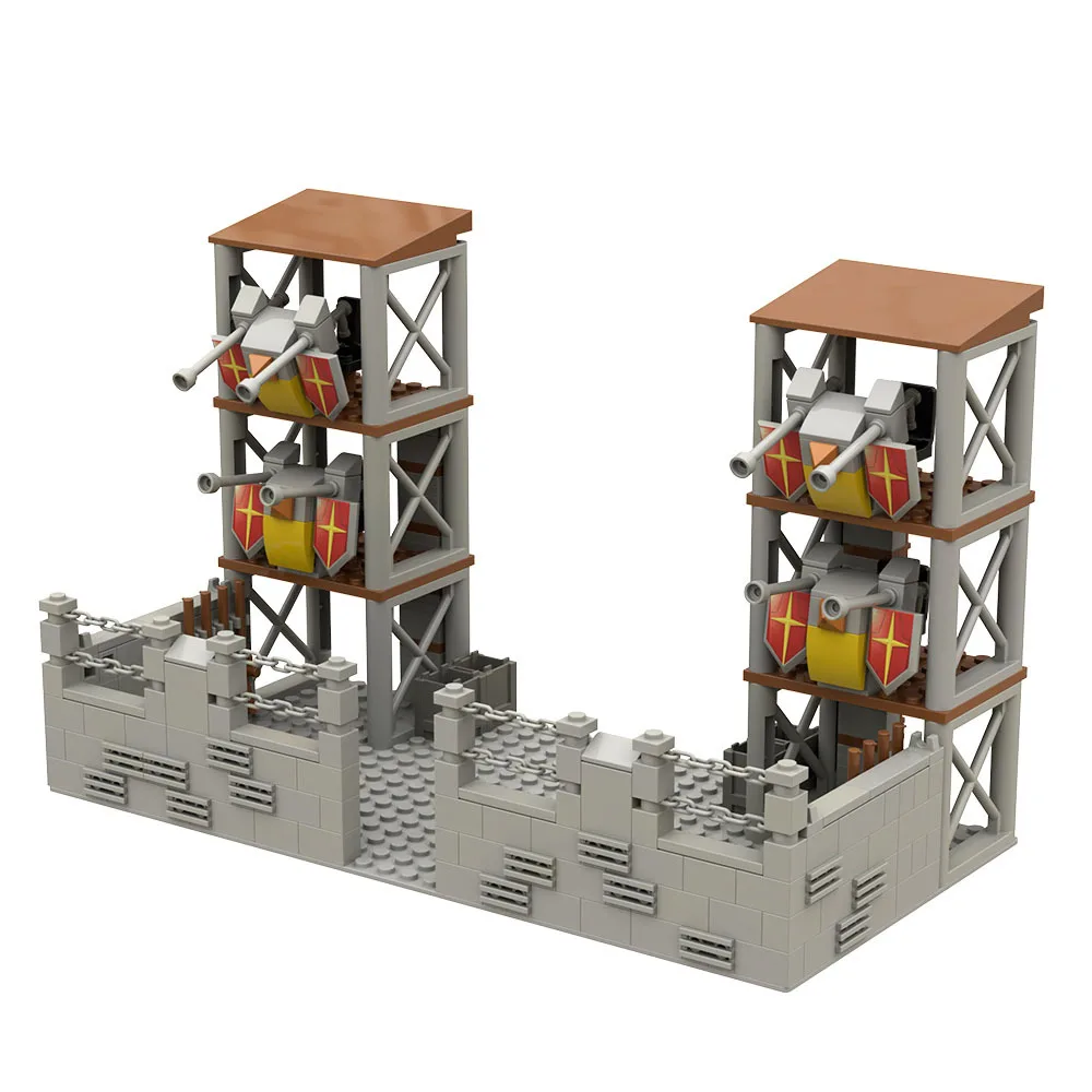 MOC Military Frontline Armed Double Watchtower Structure Base Bricks Toys Command Post Building Blocks Compatible With LEGO