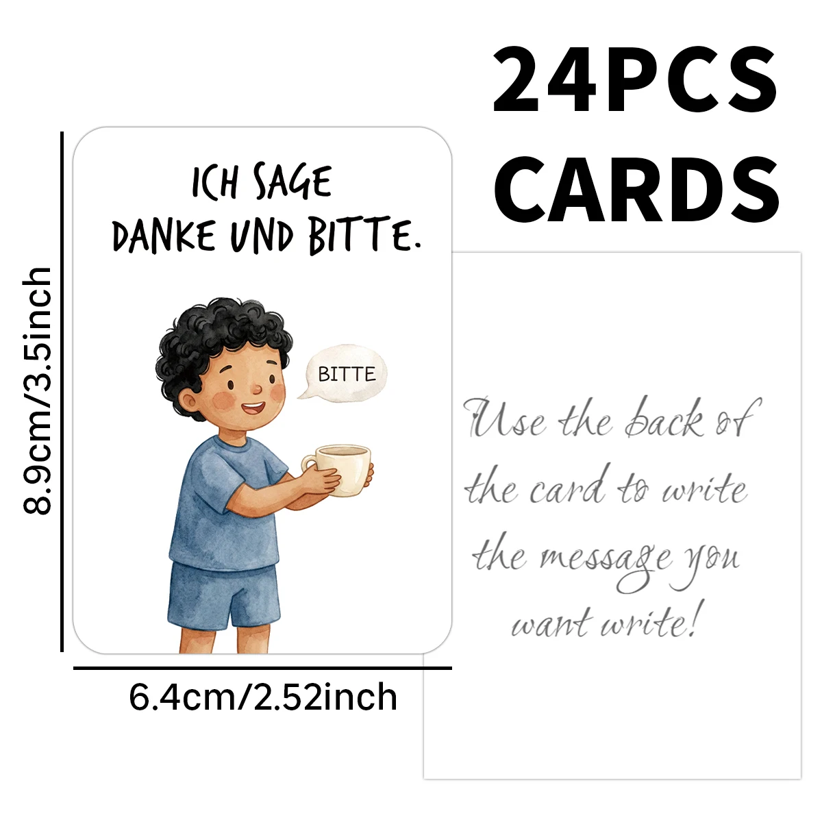 24pcs German Daily Behavior Rules Cards For Kindergarten,Preschool,Homeschool,Parents,Teachers,German Language Greeting Cards