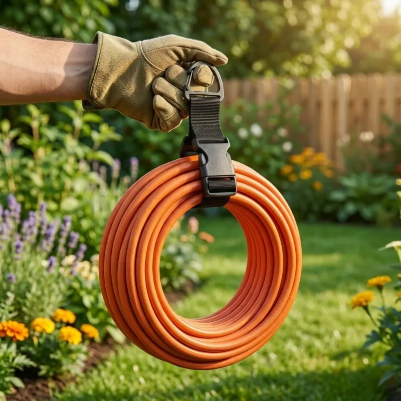 4 PCS Adjustable Garden Hose Straps, Heavy-Duty Extension Cord Organizer Hanging Straps for Garage Workshop Reusable Cable Ties