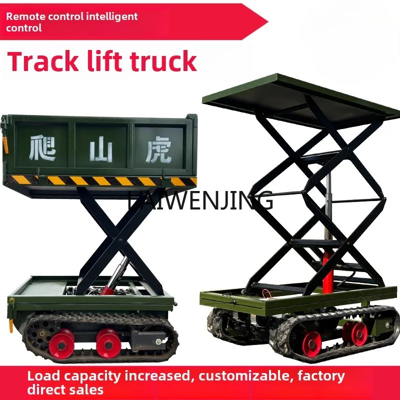 LYN new energy remote control electric crawler lift truck mobile scissor platform truck