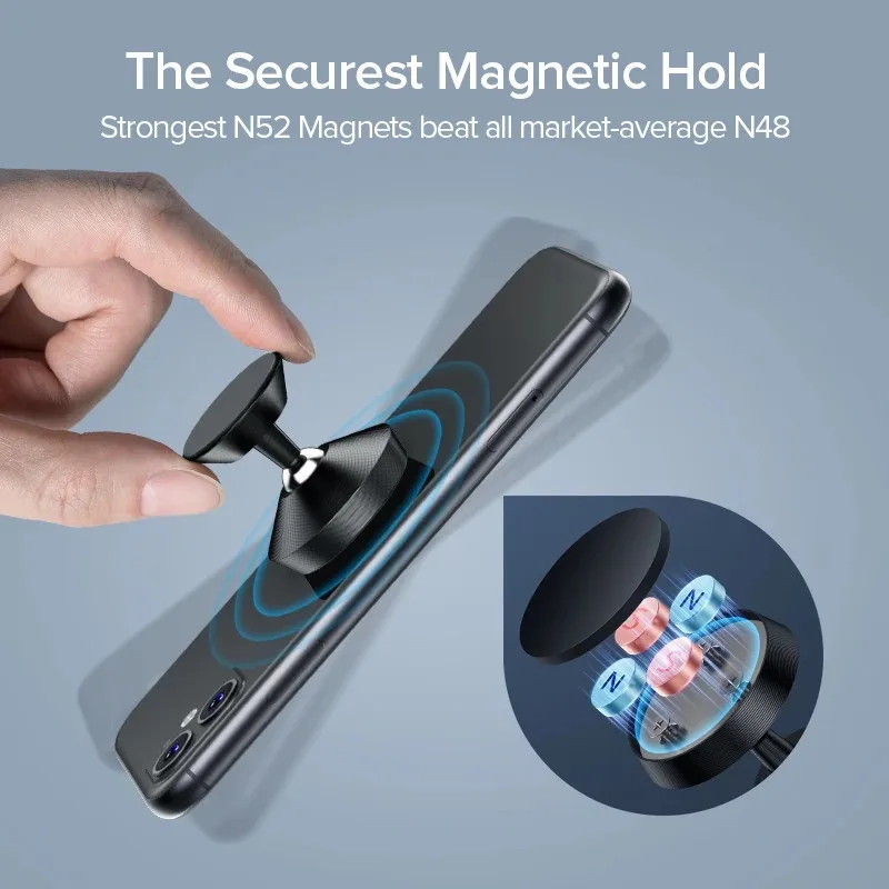 Universal Magnetic Car Phone Holder Metal Magnet Mobile Phone Support GPS Stand For iPhone 16 15 14 13 12 Xiaomi Huawei Samsung
