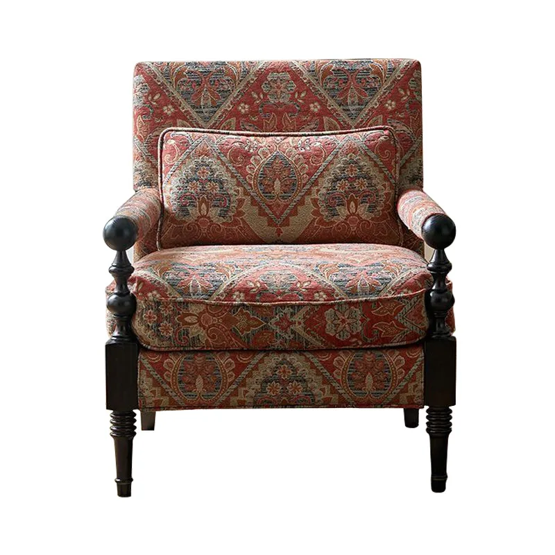 CX American fabric sofa retro solid wood single living room lazy single chair