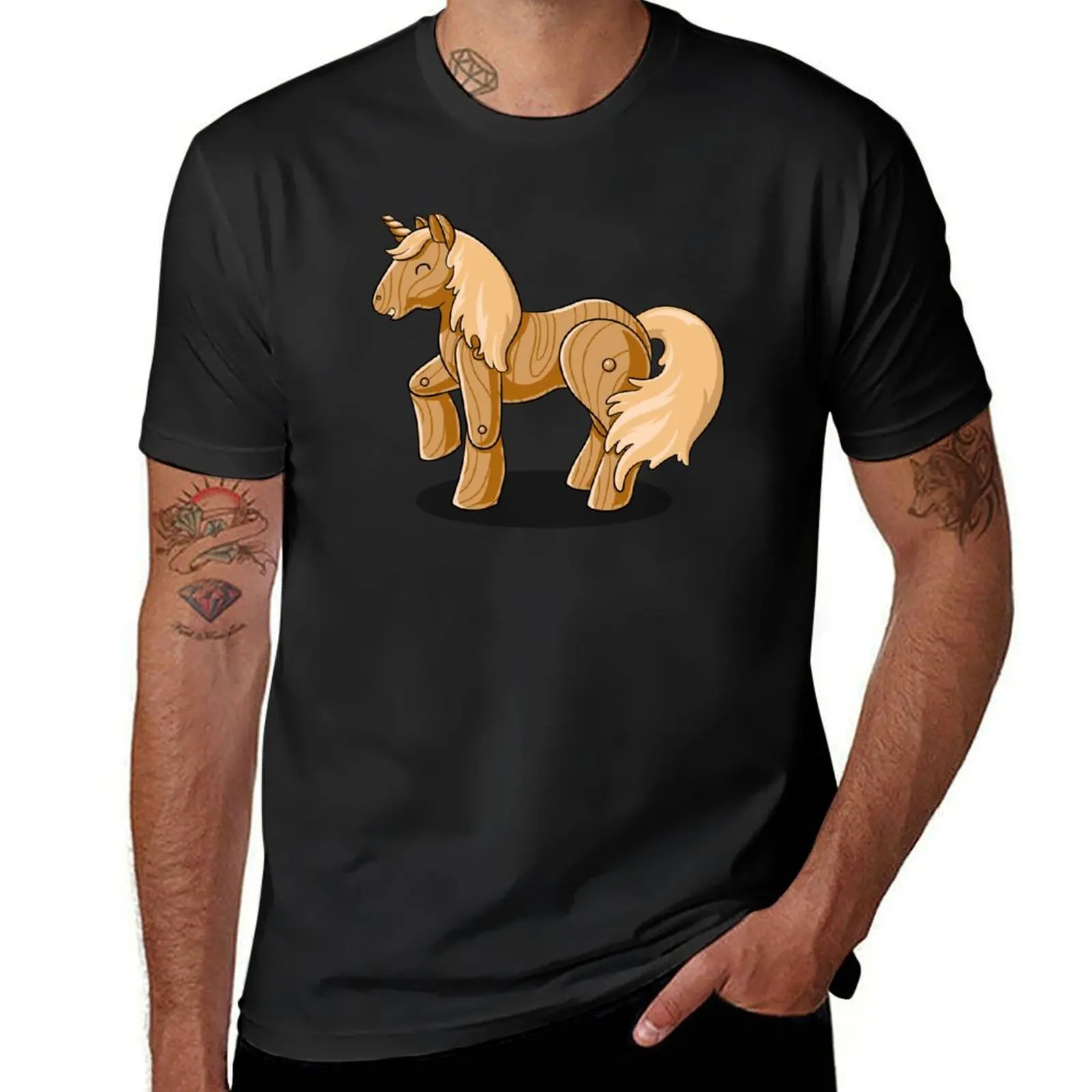 

Unocchio the Wooden Unicorn T-Shirt summer shirt funny shirt cotton korean fashion tshirts for men