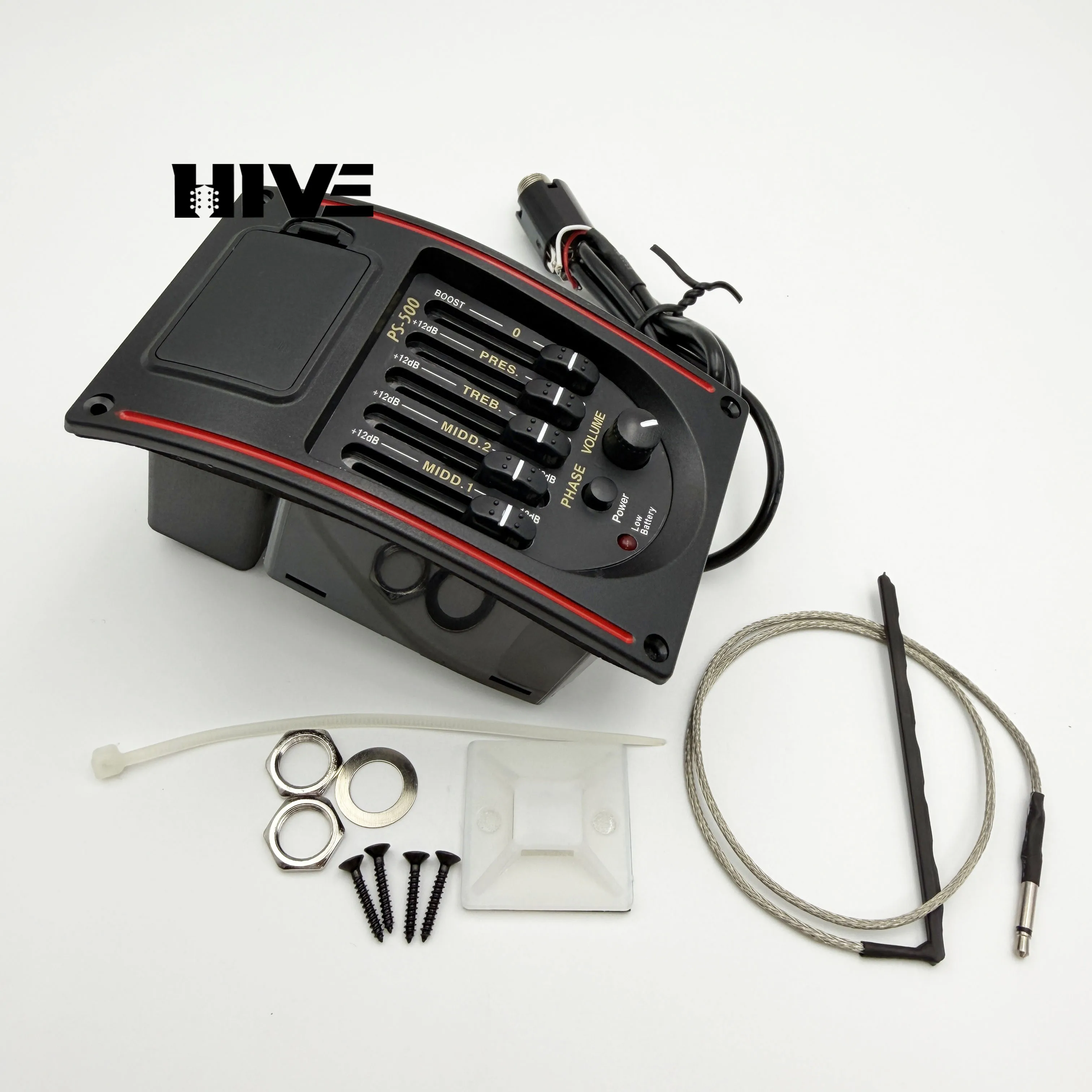 Captadores de Guitarra Acústica PS-500 com Pré-Amplificador e Equalizador de 5 Bandas, Captador para Guitarra Folk
