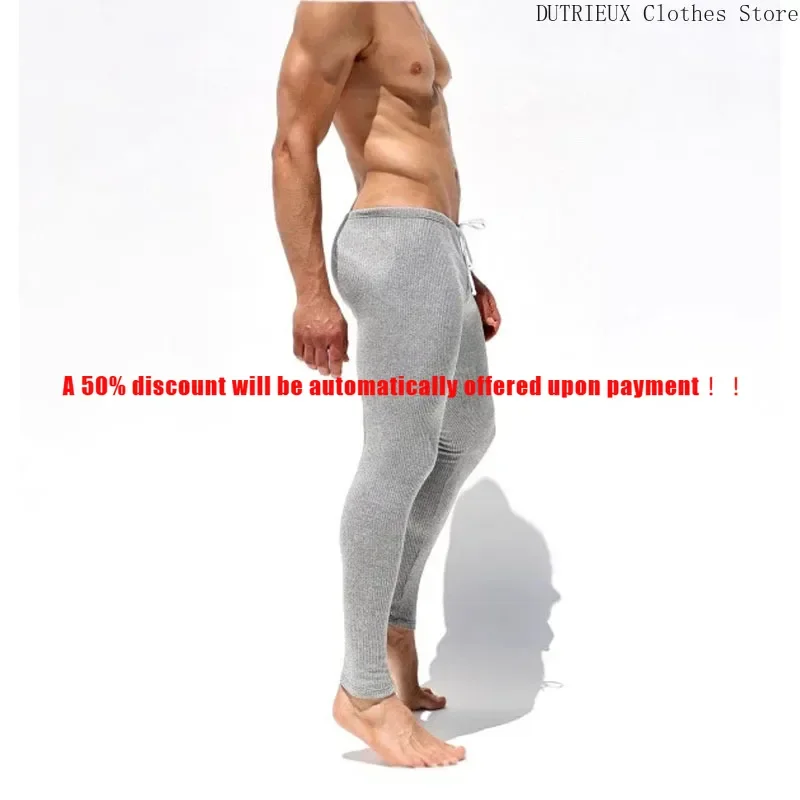 

Autumn and Winter New Men's Elastic Striped Knitted Pants Soft and Comfortable Slim Foot Pants Men's Elastic Fitness Pants Gym