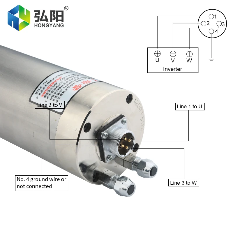 Moteur de broche CNC refroidi à l'eau, broche de fraisage de gravure ER20, AC 220V, 380V, Φ 80x Gem pour fraiseuses CNC, feckW