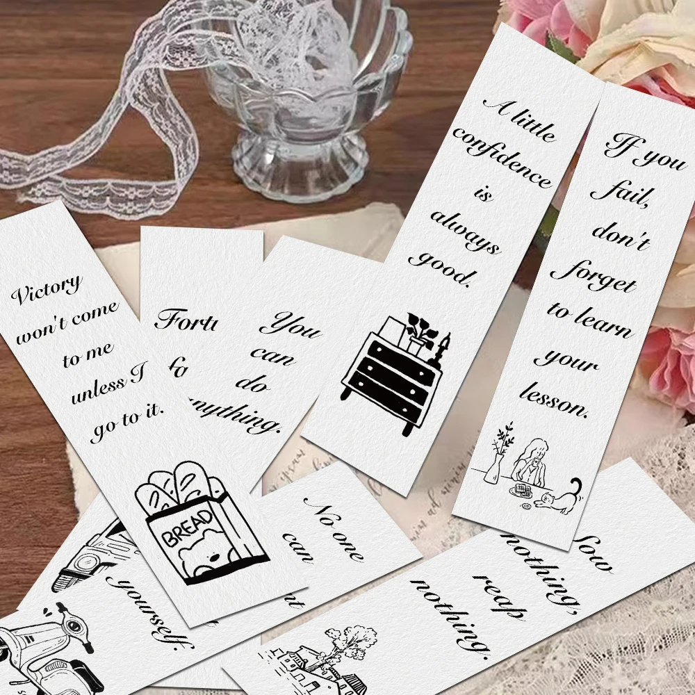 30 قطعة أبيض وأسود ملهمة الإنجليزية الإشارات المرجعية قراءة صفحات الكتب الشرح القرطاسية لوازم ورقة بطاقات الهدايا الإبداعية