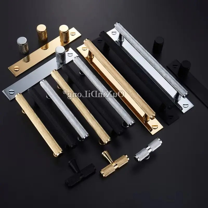 Luxury 10PCS European Knurled Brass Cabinet Door Handles Cupboard Wardrobe Closet Drawer Closet TV Cabinet Pulls Handles & Knobs