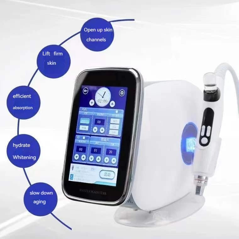 

Needle-Free Oxygen Injector EMS Machine with Microcrystal Chip Deep Cleaning Pore Cleaning US Plug Beauty Guide Instrument RF