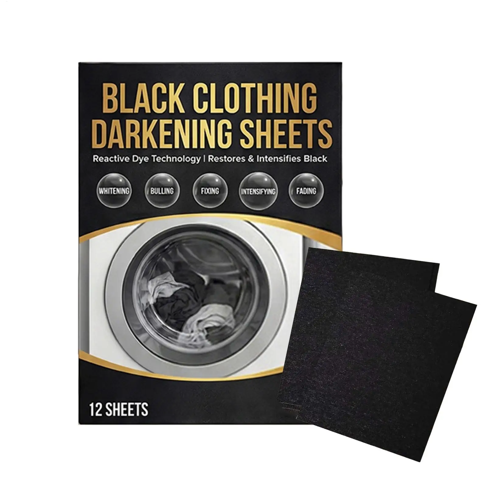 Black Clothing Color Restorer Long Lasting Intense Garment Clothing Care Washing Machine Fabric Color Booster for Collar Cuffs