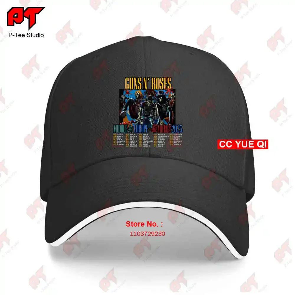 Venta caliente Guns N Rose Music Tour 2023 Fan Gorras de béisbol Gorra de camión SBHX