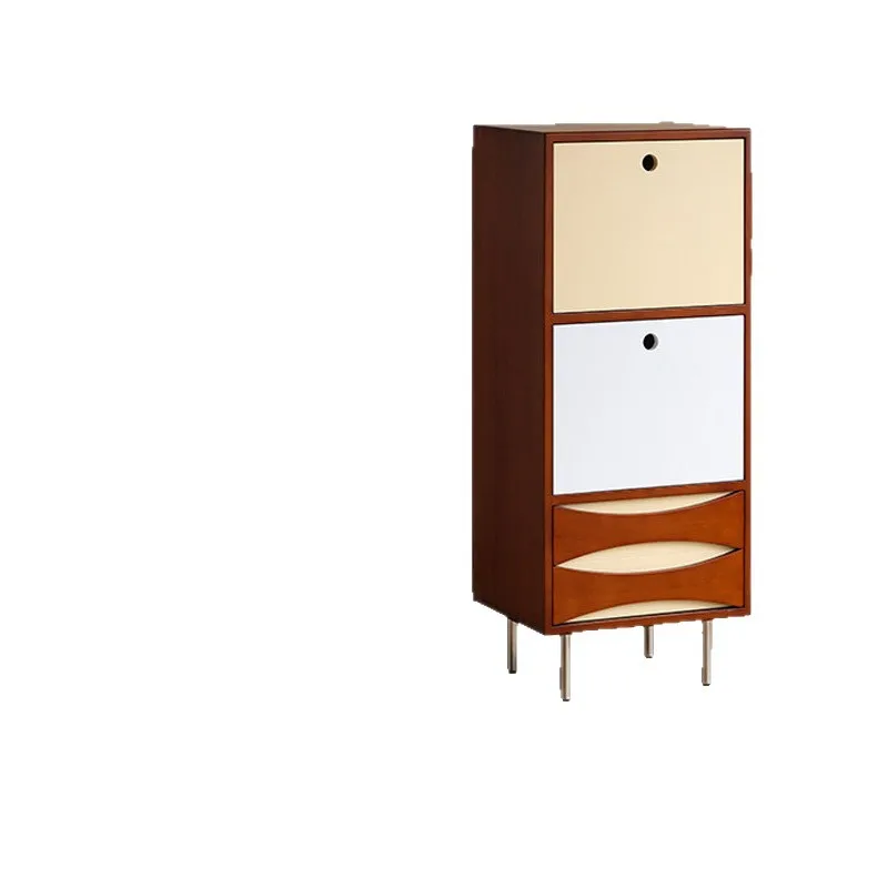 CX medieval solid wood height, TV side cabinet, living room against the wall color matching locker