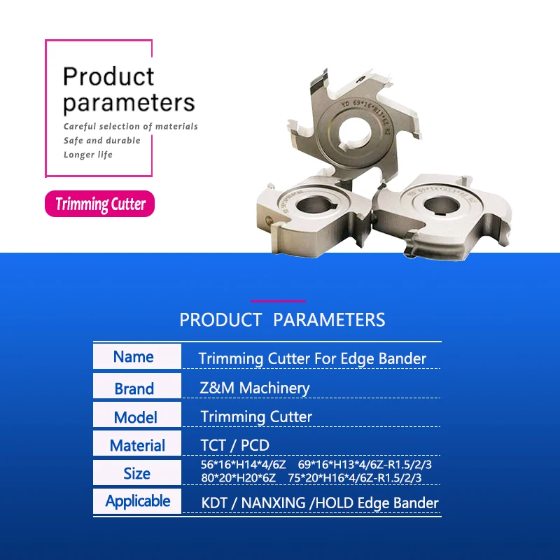 2Pcs TCT Rough/Fine Trimming Cutter for KDT Homag NANXING Edge Banding Machine  Accessories Of Woodworking Machine