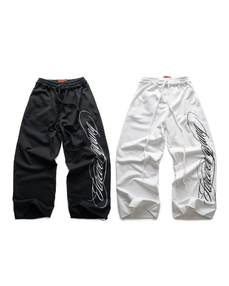 

European American Hip-hop Creative English Print Design Casual Pants Gothic Harajuku Street Men's Skinny Pants