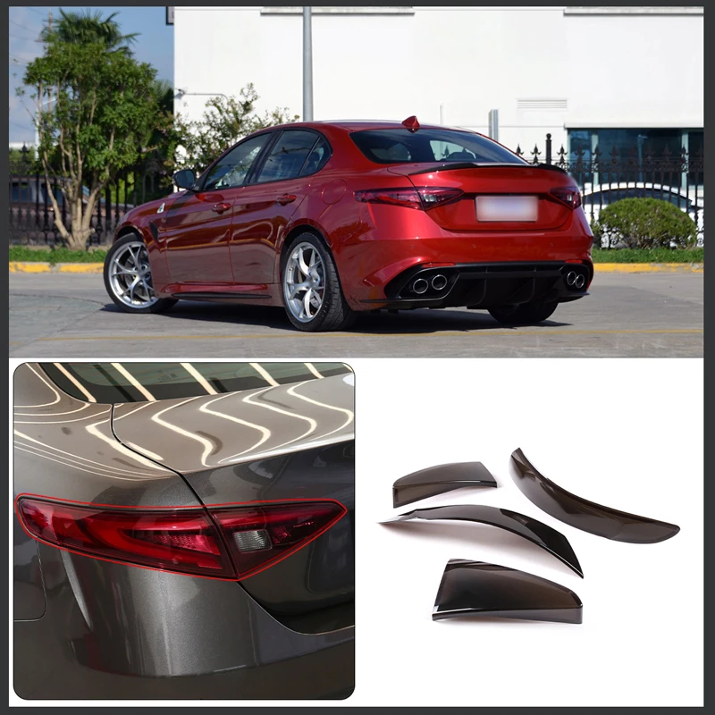

For Alfa Romeo Giulia 2017-2022 ABS Car Tail Light Cover Brake Light Decorative Shell Stickers Auto Accessories