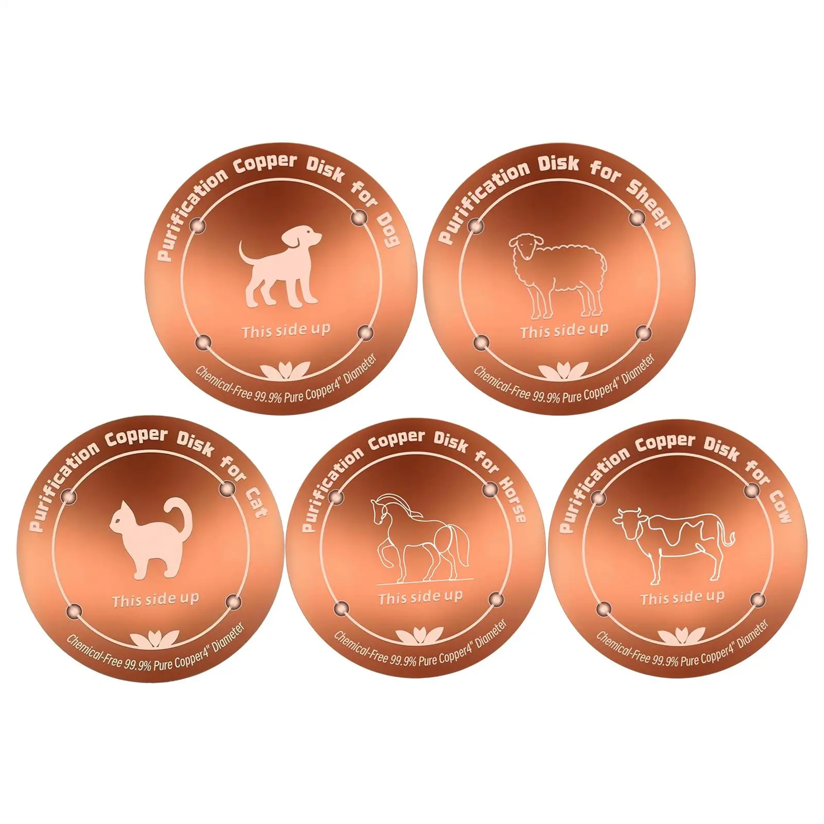 Animal Purification Disc 4 Inches Copper Purifier Cat Water Purification Disc for Outdoor Birdbaths Livestock Troughs Pool Farm