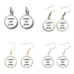 Personalized Custom 16MM Earrings Photo Mum Dad Baby Children Grandpa Parents Customized Designed Photo Family Anniversary Gift