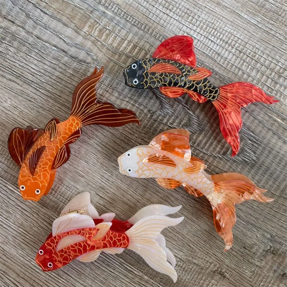

Creative Hairpin Ocean Koi Hair Clip Large Geometry Acetic Acid Hair Claw Shark Clip Hair Accessories Fish Grab Clip Travel