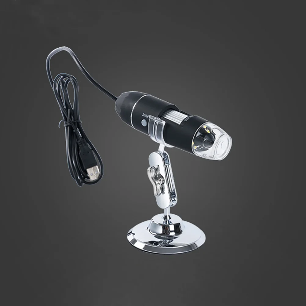 

1Pcs 1600X USB Microscope 8 LED Adjustable Lights High Quality Plastic Electronic Components Black USB Microscope