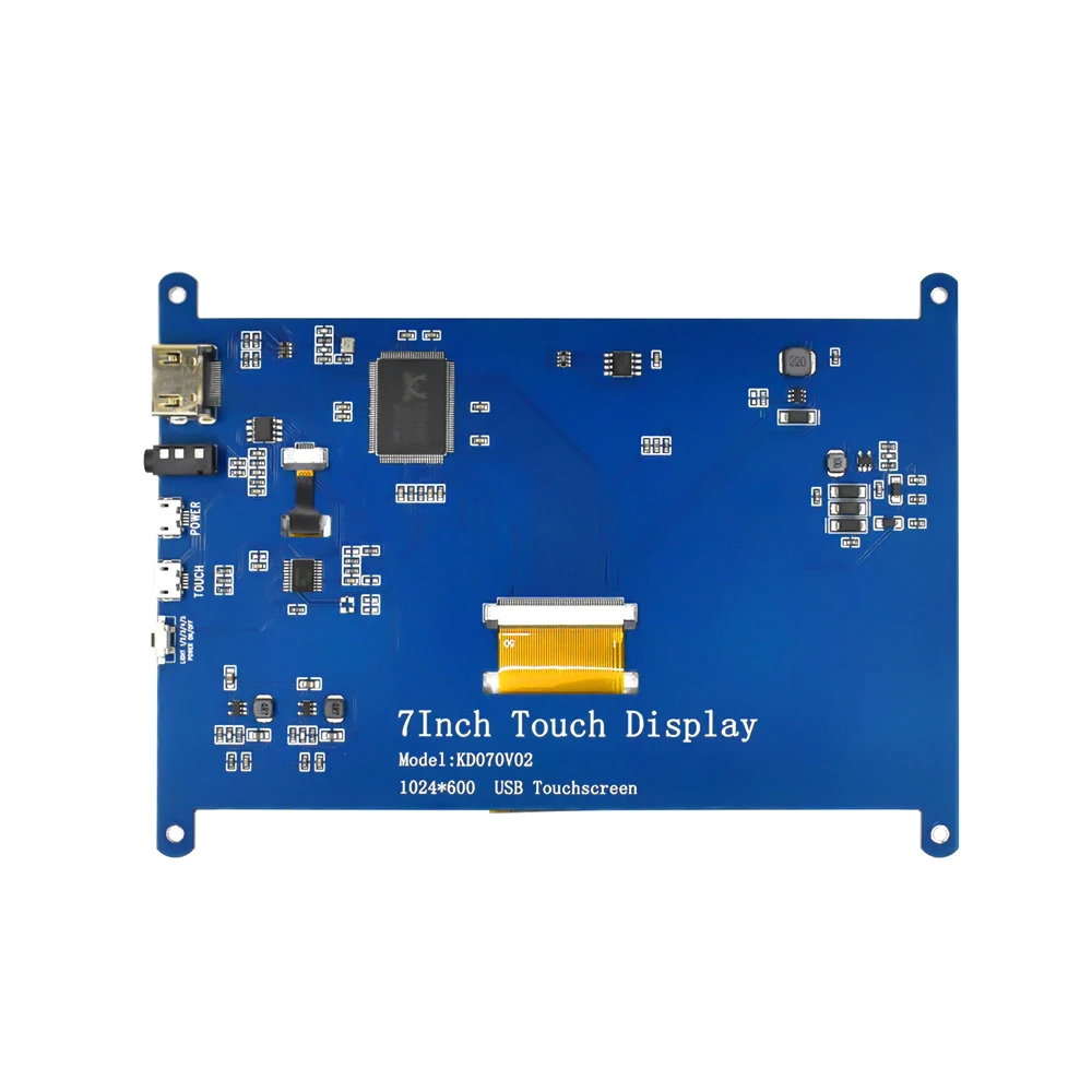 TNT capacitivo Touch Screen Panel, TFT LCD Module, Display para Raspberry Pi 3 B +, 4b, 1024x600, 7\