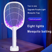 2 IN 1 Electric Mosquito Swatter Mosquito Killer 2500V USB Rechargeable Angle Not Adjustable Zapper Electric Bug Fly Bat Swatter