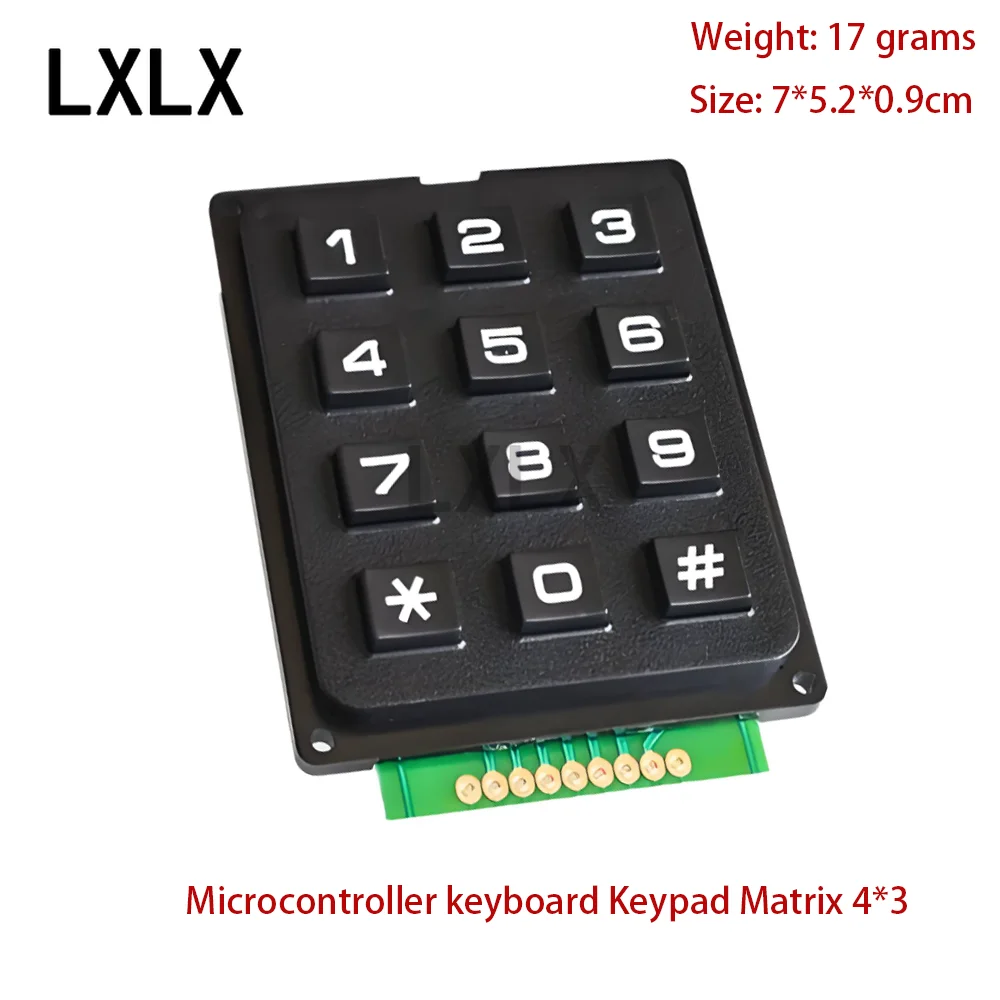 LXLX1 Microcontroller Keyboard Button Matrix 4*3 12 Keys 4*4 16 Keys Industrial Keyboard Module Row and Column Scanning