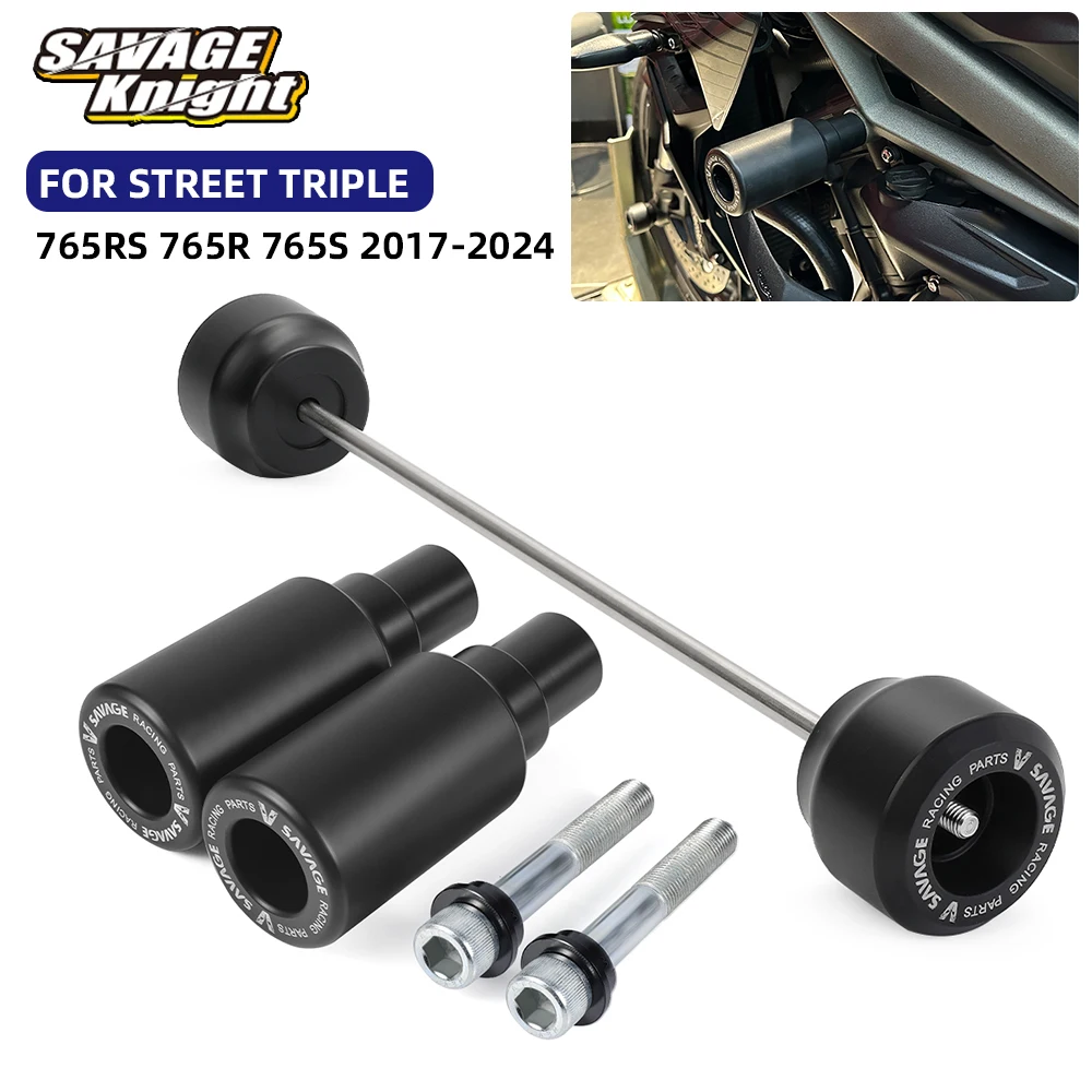 

For Street Triple 765 RS/S/R Wheel Axle Fork Crash Slider Protector 765RS 765S 765R Motorcycle Frame Sliders Crash Protection